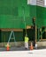 VANCOUVER, CANADA - MAY 15, 2020: Temporary fencing around a new building construction site in downtown
