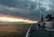 VANCOUVER, Canada - September 01, 2018: Passengers on Deck of a BC Ferries Vessel sunrise cruise to Vancouver Island.