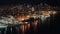 Vancouver, Canada - September 9, 2023. Aerial view of Port of Vancouver at night
