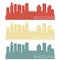 Vancouver Canada Skyline Silhouette City Design Vector Vintage Set Logo Clipart Illustration.