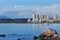 Vancouver cityscape and grouse mountain