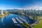 Vancouver cityscape, Vancouver, America, Aerial Panorama of Downtown City at False Creek, Vancouver, British Columbia, Canada, AI