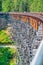 Vancouver Island, Canada - August 13, 2017: View of restored historic railroad bridge Kinsol Trestle (Koksilah River Trestle) made