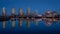 Vancouver Skyline with Lights on  the Science Center Globe at night