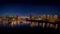 Vancouver Skyline at night with BC Place Stadium at the North Shore of False Creek Inlet at night