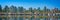 Vancouver skyline, panorama from Stanley Park in summer, Bristish Columbia Canada