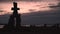 Vancouverâ€™s Inukshuk at Twilight, English Bay 4K. UHD