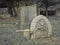 A vandalised stone grave in the UK