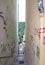 Vandalised wall with graffiti in Prague on july 8, 2020