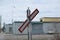 Vandalized Railway Crossing Sign