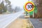 The vandals painted the number zero on a road sign with a speed limit of 30 kilometers per hour