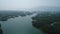 Vang Vieng water reservoir in Laos seen from the sky