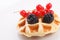 Vaniila waffle with mix berry