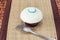 Vanila cream cupcake with fork