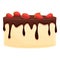 Vanilla cake icon, cartoon style