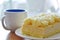 Vanilla chiffon cake and coffee cup