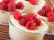 Vanilla cream with raspberries