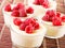 Vanilla cream with raspberries
