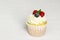Vanilla Cupcake with Fresh Berries. Light dessert