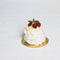 Vanilla Cupcake with Fresh Berries. Light dessert, isolated on white background