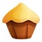 Vanilla cupcake icon, cartoon style