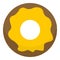 Vanilla donut icon, flat style