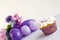 Vanilla Easter Cupcake with purple sprinkles