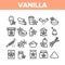 Vanilla Flower Spice Collection Icons Set Vector