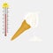 Vanilla ice cream cone melting at 31 degree celsius