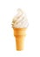 Vanilla ice cream cone realistic 3d icon