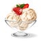 Vanilla ice cream with fresh strawberry