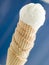 Vanilla Ice Cream Scoop in a Wafer Cone