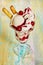 Vanilla Ice Cream Sundae with Cherries and Cream