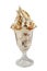 Vanilla ice-cream sundae topped with nuts