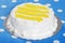 Vanilla Lemon Cake On Silver Platter