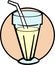 vanilla milkshake vector illustration