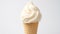 Vanilla Soft Ice Cream Cone. Ice cream in a waffle cone, ice cream in a waffle cup. AI Generative