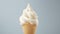 Vanilla Soft Ice Cream Cone. Ice cream in a waffle cone, ice cream in a waffle cup. AI Generative