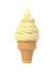 Vanilla soft ice icecream in waffle cone