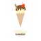 Vanilla sundae ice cream vector illustration