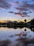 Vanilla Sunset reflection in a lake in Florida