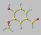 Vanillin molecule isolated on grey