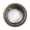Vanillin powder in round ceramic bowl cutout