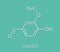 Vanillin vanilla extract molecule. Skeletal formula.