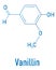 Vanillin vanilla extract molecule. Skeletal formula. Chemical structure