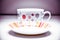 Vanishing coffee cup and saucer - colourful and stylish afternoon tea set