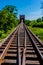 Vanishing Point View of an Old Iron Railroad Trestle