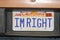 Vanity License Plate - California