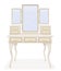 Vanity table old retro furniture vector illustration