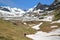 VANOISE, FRANCE - JUNE 20, 2016: Evettes cirque above the hamlet L`Ecot, Northern Alps